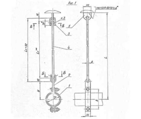 Подвески жесткие горизонтальных трубопроводов ТС-676.00.000 в Москве