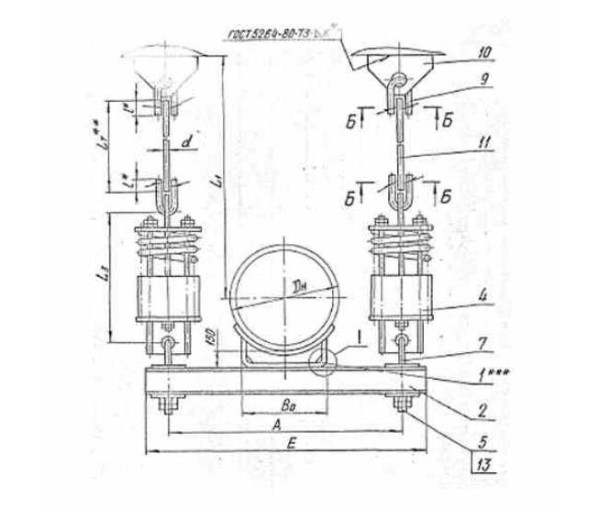 Подвески пружинные горизонтальных трубопроводов ТС-689.00.000 в Москве