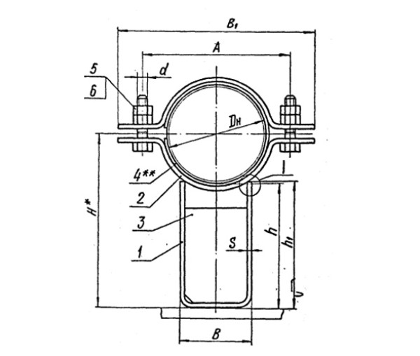 Опора скользящая с плоским хомутом Л8-511.000 в Москве
